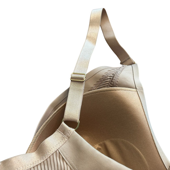 Third Love Shadow Stripe Plunge Bra Size 36D Nude Beige Underwire Support - Picture 3 of 10